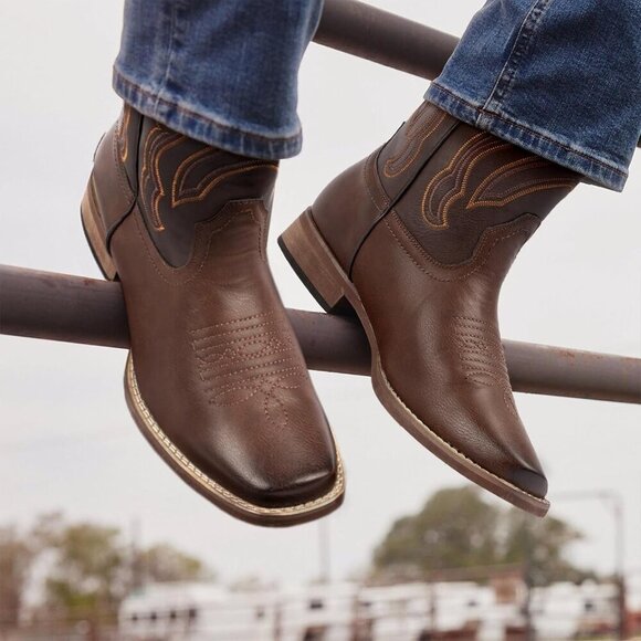 J's.o.l.e Cowboy Boots for Men Square Toe Western Boots Embroidered Country Boot - Picture 7 of 11